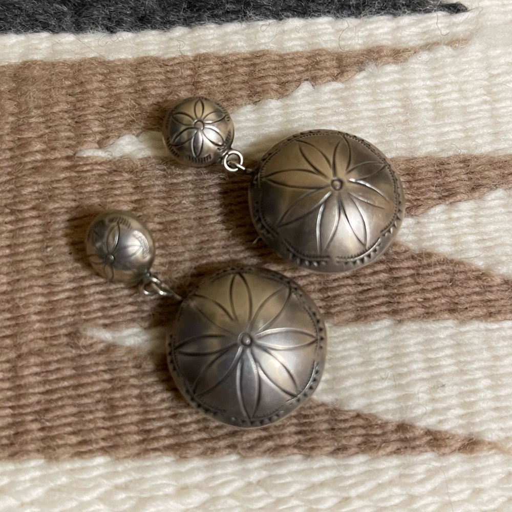 Sterling Silver Stamped Pillow Earrings